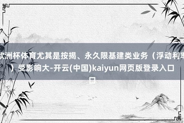 欧洲杯体育尤其是按揭、永久限基建类业务（浮动利率）受影响大-
