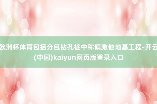 欧洲杯体育包括分包钻孔桩中称偏激他地基工程-开云(中国)kaiyun网页版登录入口