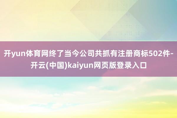 开yun体育网终了当今公司共抓有注册商标502件-开云(中国