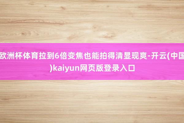 欧洲杯体育拉到6倍变焦也能拍得清显现爽-开云(中国)kaiy