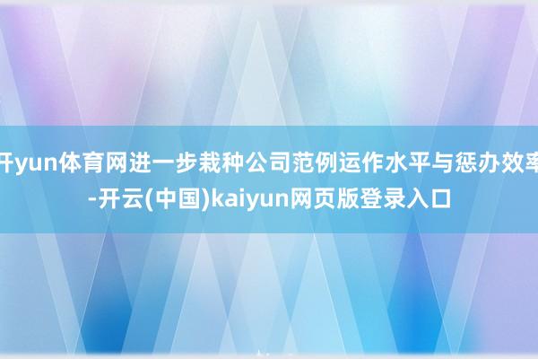 开yun体育网进一步栽种公司范例运作水平与惩办效率-开云(中国)kaiyun网页版登录入口