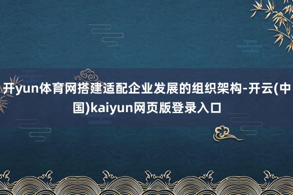 开yun体育网搭建适配企业发展的组织架构-开云(中国)kai