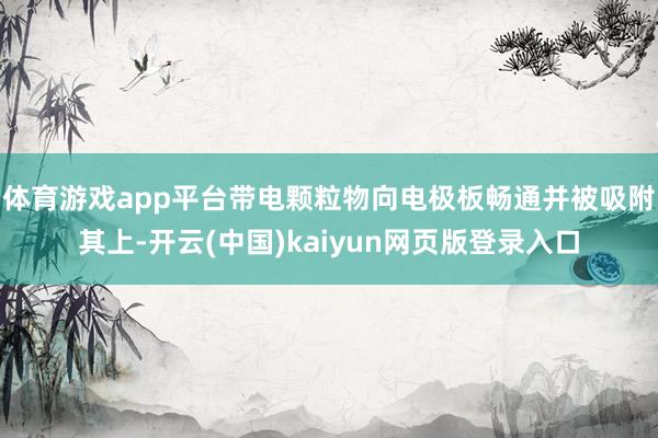 体育游戏app平台带电颗粒物向电极板畅通并被吸附其上-开云(中国)kaiyun网页版登录入口