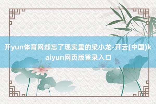开yun体育网却忘了现实里的梁小龙-开云(中国)kaiyun