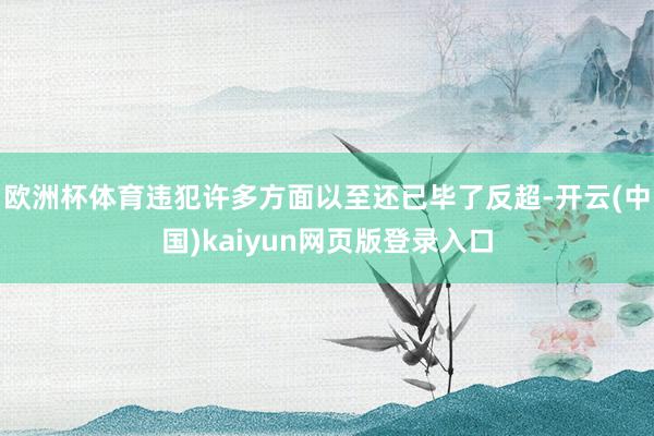 欧洲杯体育违犯许多方面以至还已毕了反超-开云(中国)kaiyun网页版登录入口