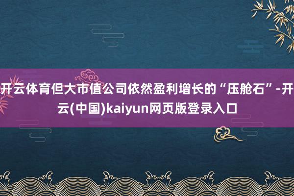 开云体育但大市值公司依然盈利增长的“压舱石”-开云(中国)k