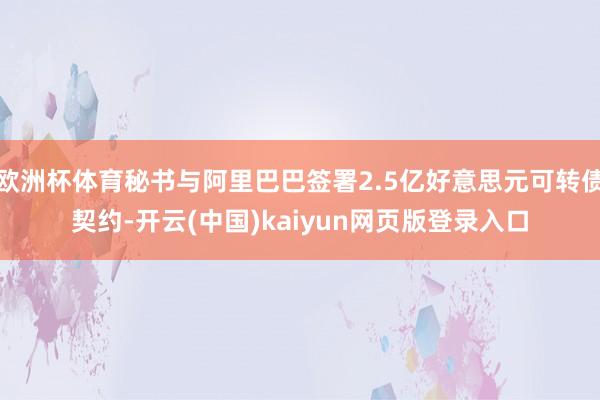 欧洲杯体育秘书与阿里巴巴签署2.5亿好意思元可转债契约-开云