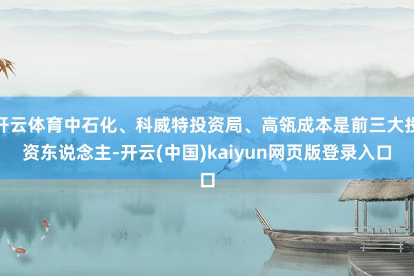 开云体育中石化、科威特投资局、高瓴成本是前三大投资东说念主-