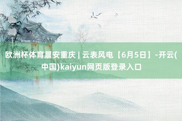 欧洲杯体育晨安重庆 | 云表风电【6月5日】-开云(中国)k
